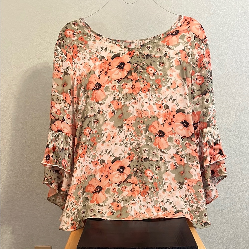 Cato’s Print Women's Top size Large 3/4 sleeve